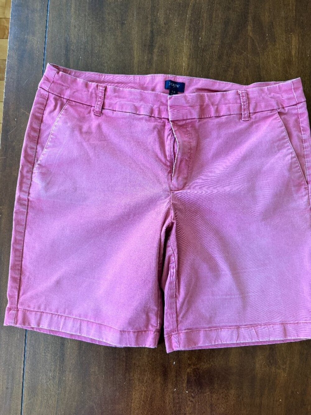 J.Crew Chino Shorts Women’s Size 14 Pink Mid Rise Cotton Stretch Cl